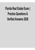Florida Real Estate Exam &ndash; Practice Questions & Verified Answers &lpar;2026 Update&rpar;