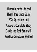 Massachusetts Life and Health Insurance Exam 2026 &ndash; Complete Questions and Answers Study Guide