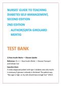 Nursing TestBank2026 Diabetes Test Bank &vert; Mertig DSME Study Guide &vert; NCLEX Diabetes Questions & Patient Teaching MCQs