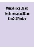 Massachusetts Life and Health Insurance &ndash; All Exam Bank Versions 2026