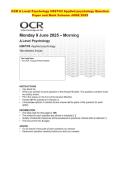 OCR A LEVEL Psychology  2025 &colon; Complete QP & MS Set