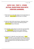 ASTR 1346 - TEST 2 &ndash; STARS  ACTUAL QUESTIONS 2026 WITH  VERIFIED ANSWERS&period;
