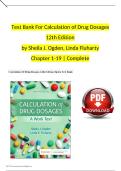 Test Bank for Calculation of Drug Dosages 12th Edition by Sheila Ogden & Linda Fluharty &vert; Complete Questions & Answers