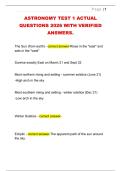 ASTRONOMY TEST 1 ACTUAL  QUESTIONS 2026 WITH VERIFIED  ANSWERS&period; 