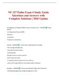 NU 327 Patho Exam 4 Study Guide Questions and Answers with Complete Solutions &vert; 2026 Update
