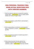 ISSA PERSONAL TRAINING FINAL  EXAM ACTUAL QUESTIONS 2026  WITH VERIFIED ANSWERS&period;