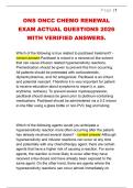 ONS ONCC CHEMO RENEWAL  EXAM ACTUAL QUESTIONS 2026  WITH VERIFIED ANSWERS&period;
