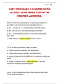 OSSF INSTALLER 2 LICENSE EXAM  ACTUAL QUESTIONS 2026 WITH  VERIFIED ANSWERS&period;