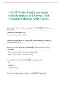 NU 327 Patho Final Exam Study Guide Questions and Answers with Complete Solutions &vert; 2026 Update