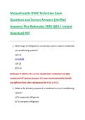 Massachusetts HVAC Technician Exam  Questions and Correct Answers &lpar;Verified  Answers&rpar; Plus Rationales 2026 Q&A &vert; Instant  Download Pdf