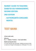 Nursing TestBank2026 Diabetes Test Bank &vert; Mertig DSME MCQs &vert; NCLEX Diabetes Questions &vert; Full Chapters with Rationales