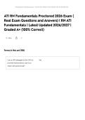ATI RN Fundamentals Proctored 2026 Exam  &lpar; Real Exam Questions and Answers&rpar; &vert; RN ATI Fundamentals &vert; Latest Updated 2026&sol;2027 &vert; Graded A&plus; &lpar;100&percnt; Correct&rpar;