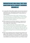 GERONTOLOGY HESI COMPREHENSIVE STUDY GUIDE 2026 FULL QUESTIONS AND SOLUTIONS GRADED A&plus;