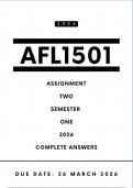 AFL1501 Assignment 2 Answers - Semester  1&comma; 2026 &vert; Due Date 26 March 2026