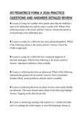ATI PEDIATRICS FORM A 2026 PRACTICE QUESTIONS AND ANSWERS DETAILED REVIEW