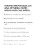 ATI PEDIATRICS SUPER PACKAGE DEAL EXAM ACTUAL TEST PAPER 2026 COMPLETE QUESTIONS AND SOLUTIONS GRADED A&plus;