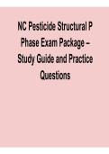 NC Pesticide Structural P Phase Exam Package Study Guide and Practice Questions with Answers 2025&sol; 2026