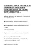ATI PEDIATRICS SUPER PACKAGE DEAL EXAM COMPREHENSIVE TEST PAPER 2026 COMPLETE QUESTIONS AND ANSWERS EXPERT VERIFIED GRADED A&plus;