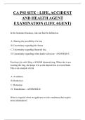 CA PSI SITE - LIFE&comma; ACCIDENT  AND HEALTH AGENT  EXAMINATION &lpar;LIFE AGENT&rpar;   QUESTIONS AND ANSWERS 2026