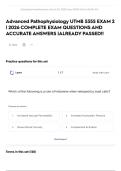 Advanced Pathophysiology UTMB 5355 EXAM 2 &vert; 2026 COMPLETE EXAM QUESTIONS AND ACCURATE ANSWERS &vert;ALREADY PASSED