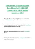 FBLA Personal Finance Study Guide  Exam 1 Study Guide 2026&vert;2027  Questions With Correct Verified  Answers A&plus; Rated 