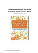 Test Bank Philosophies and Theories for Advanced Nursing Practice 3rd Edition Complete Questions and Answers with Solution 2025&sol; 2026