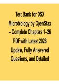 Test Bank OSX Microbiology by OpenStax Complete Chapters 1&ndash;26 PDF Latest 2026 Update with Questions and Answers 2026&sol; 2027