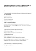 APWA Certified Public Works Professional &ndash; Management &lpar;CPWP-M&rpar;  Practice Exam 150 Questions with Answers and Explanations 