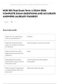 NUR 185 Final Exam Term 4 EXAM 2026 COMPLETE EXAM QUESTIONS AND ACCURATE ANSWERS &vert;ALREADY PASSED&excl;&excl;