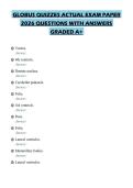 GLOBUS QUIZZES ACTUAL EXAM PAPER 2026 QUESTIONS WITH ANSWERS GRADED A&plus;