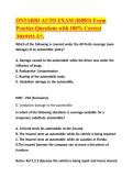 ONTARIO AUTO EXAM &lpar;RIBO&rpar; Exam Practice Questions with 100&percnt; Correct Answers A&plus;&period;