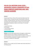 NR 603 CEA MIDTERM EXAM &lpar;2026&rpar; - ADVANCED CLINICAL DIAGNOSIS ACTUAL EXAM COMPLETE QUESTIONS AND 100&percnt; VERIFIED ANSWERS