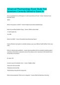 Advanced Pharmacology Exam Study Test Questions Correctly Solved to Score A&plus;
