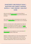 SMARTSHEET CORE PRODUCT EXAM &vert; QUESTIONS AND CORRECT ANSWERS RATED A&plus; &vert; 100&percnt; VERIFIED &vert; 2026&sol;2027 GUIDE
