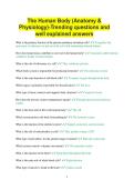 The Human Body &lpar;Anatomy & Physiology&rpar;-Trending questions and  well explained answers