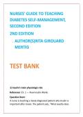 Nursing TestBank2026 Diabetes Test Bank &vert; Mertig DSME NCLEX Questions &vert; Patient Teaching MCQs with Rationales &lpar;Full Chapters&rpar;