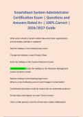 Smartsheet System Administrator Certification Exam &vert; Questions and Answers Rated A&plus; &vert; 100&percnt; Correct &vert; 2026&sol;2027 Guide
