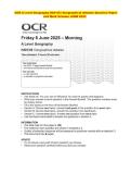 OCR A LEVEL Geography  2025 &colon; Complete QP & MS Set
