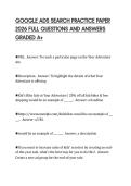 GOOGLE ADS SEARCH PRACTICE PAPER 2026 FULL QUESTIONS AND ANSWERS GRADED A&plus;