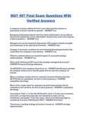 MGT 497 Final Exam Questions With Verified Answers