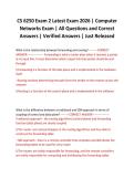 CS 6250 Exam 2 Latest Exam 2026 &vert; Computer Networks Exam &vert; All Questions and Correct Answers &vert; Verified Answers &vert; Just Released