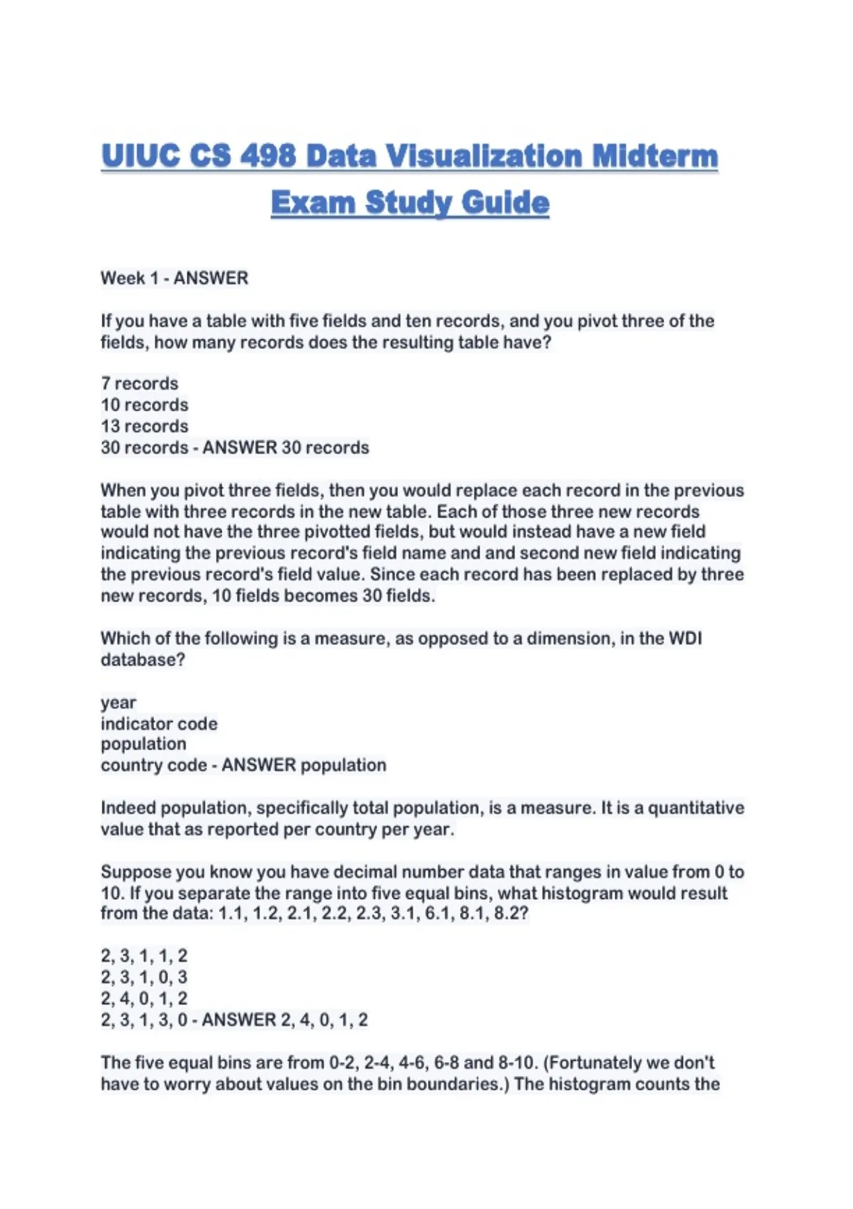 UIUC CS 498 Data Visualization Midterm Exam Study Guide - UIUC CS 498 ...