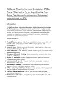 California Water Environment Association &lpar;CWEA&rpar; Grade 2 Mechanical Technologist Practice Exam Actual Questions with Answers and Rationales&vert; Instant Download PDF