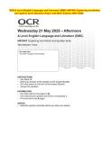  OCR A LEVEL English Language and Literature 2025 &colon; Complete QP & MS Set