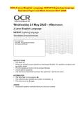 OCR A LEVEL English Language   2025 &colon; Complete QP & MS Set