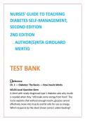 Nursing TestBank2026 Diabetes Test Bank &vert; Mertig DSME NCLEX Questions &vert; Patient Teaching MCQs with Rationales Full Coverage