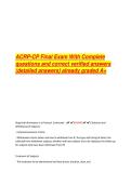 ACRP-CP Final Exam With Complete  questions and correct verified answers  &lpar;detailed answers&rpar; already graded A&plus; 