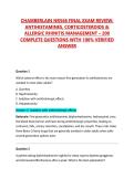 CHAMBERLAIN NR566 FINAL EXAM REVIEW&colon; ANTIHISTAMINES&comma; CORTICOSTEROIDS & ALLERGIC RHINITIS MANAGEMENT &ndash; 200 COMPLETE QUESTIONS WITH 100&percnt; VERIFIED ANSWER