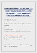 NACE CP2 FINAL EXAM TEST AND PRACTICE  EXAM &vert; COMPLETE 2026 ACTUAL EXAM  WITH CORRECT VERIFIED ANSWERS &vert;  GUARANTEED A&plus; EXAM EXCELLENCE