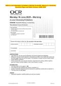 OCR A Level Chemistry B &lpar;Salters&rpar; H433&sol;02 Scientific literacy in chemistry Question Paper and Mark Scheme JUNE 2025